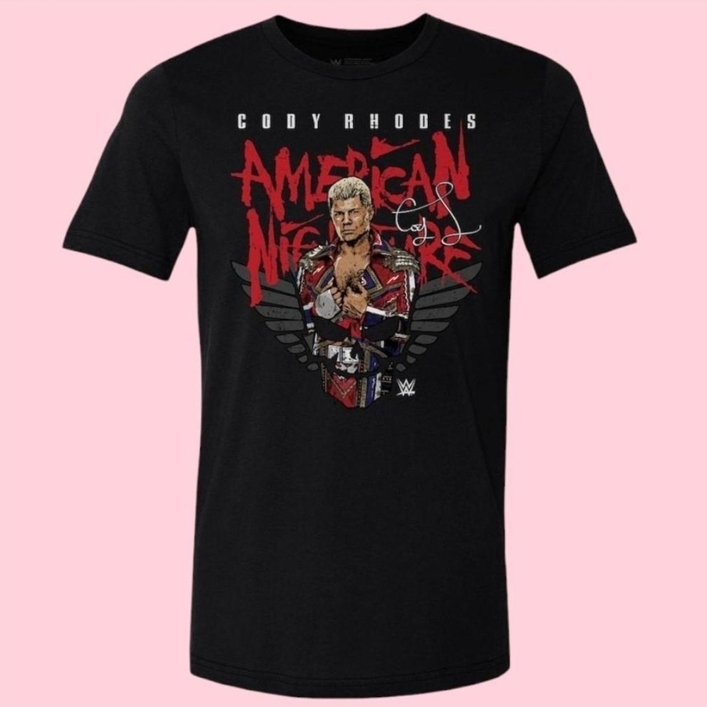 officially licensed WWE Men's 500 Level Black Cody Rhodes Skull T-Shirt (M)